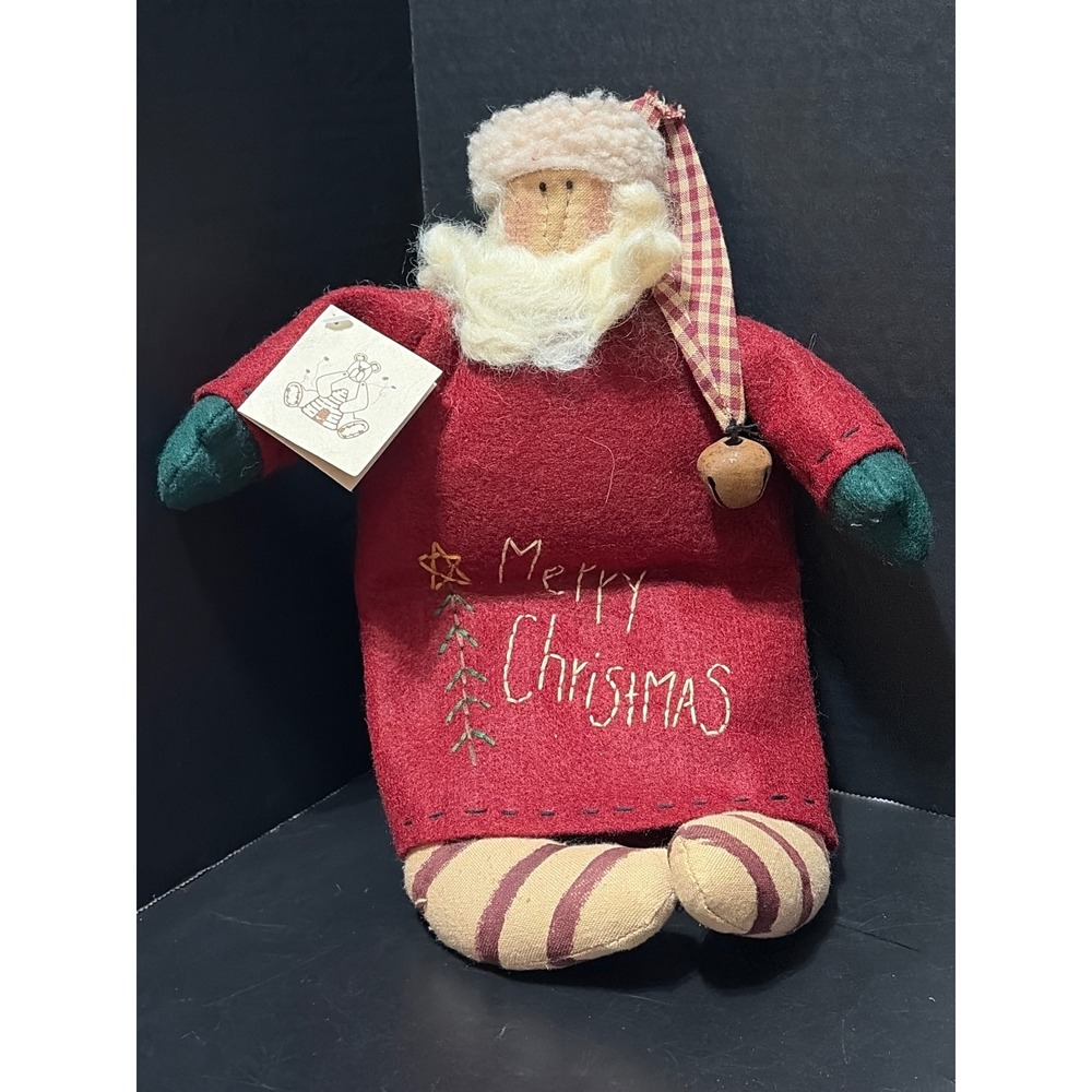 Honey and Me Primitive Santa Hanging Doll Tree or Wall Merry Christmas NWT
